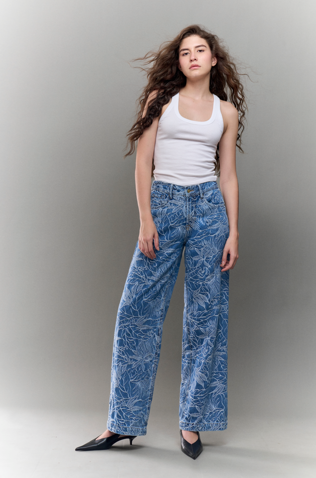 JEAN WIDE LEG HIGH RISE