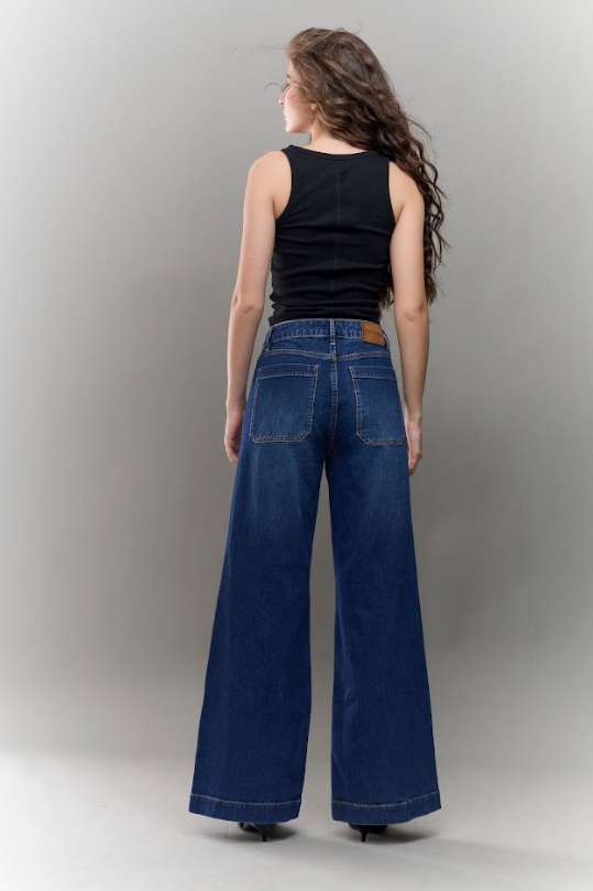 Jean Wide Leg High Rise Denim