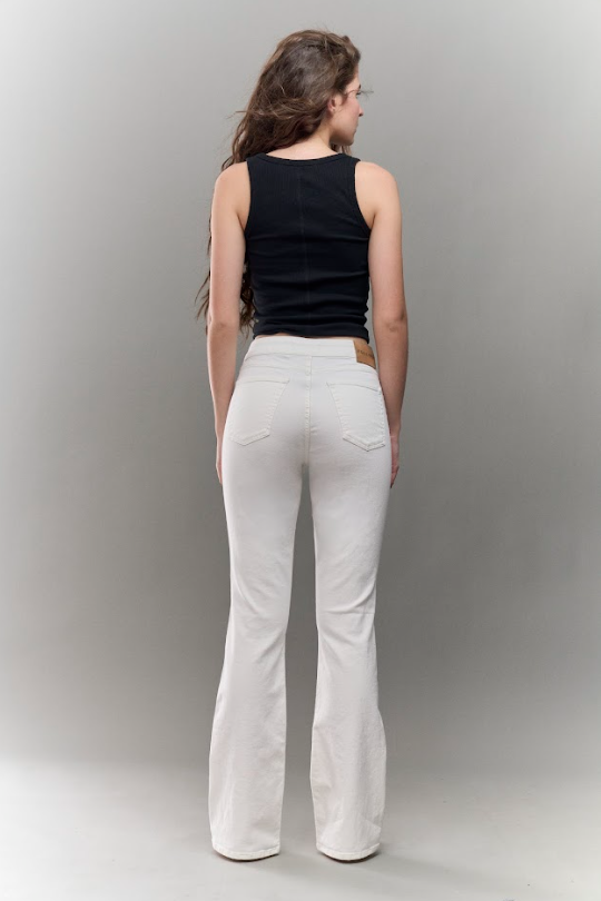 Jean Boot Cut High Rise Marfil