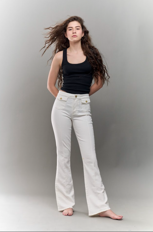 Jean Boot Cut High Rise Marfil