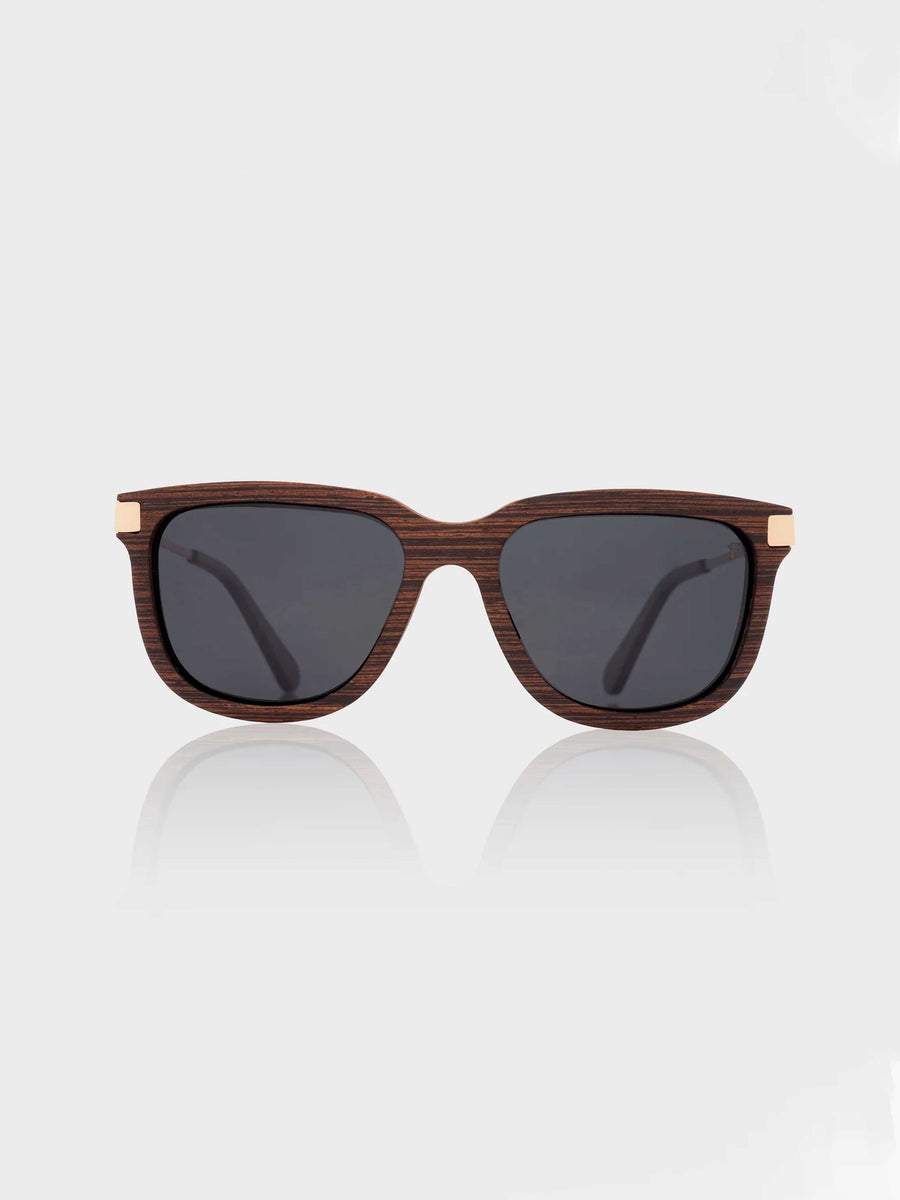 SPECTA WOOD/IRON SUNGLASSES WENGUE GOLD GREY