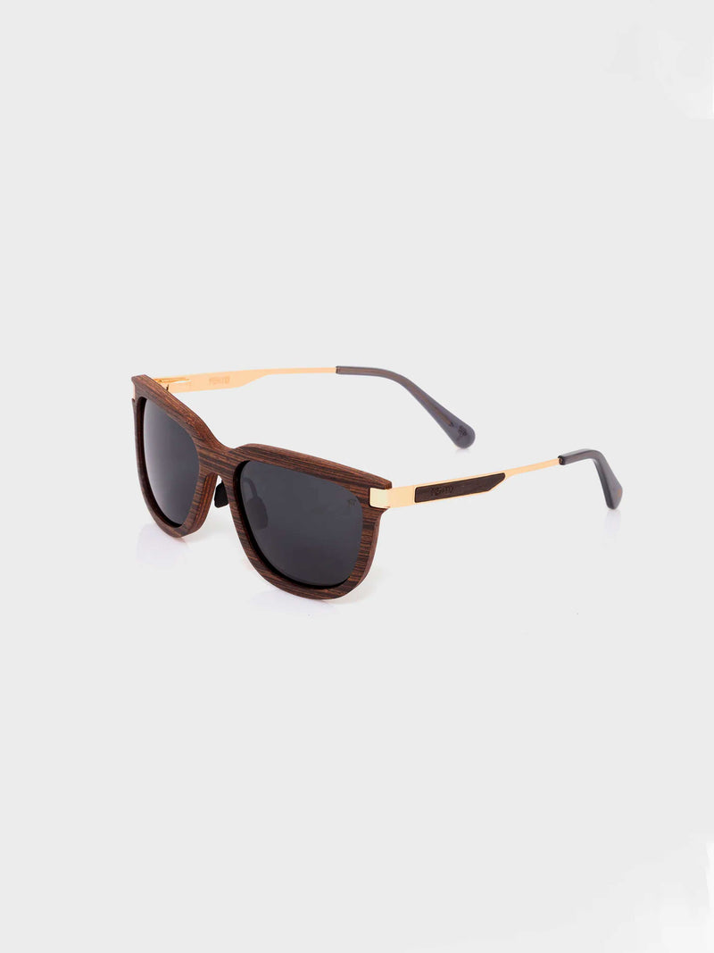 SPECTA WOOD/IRON SUNGLASSES WENGUE GOLD GREY
