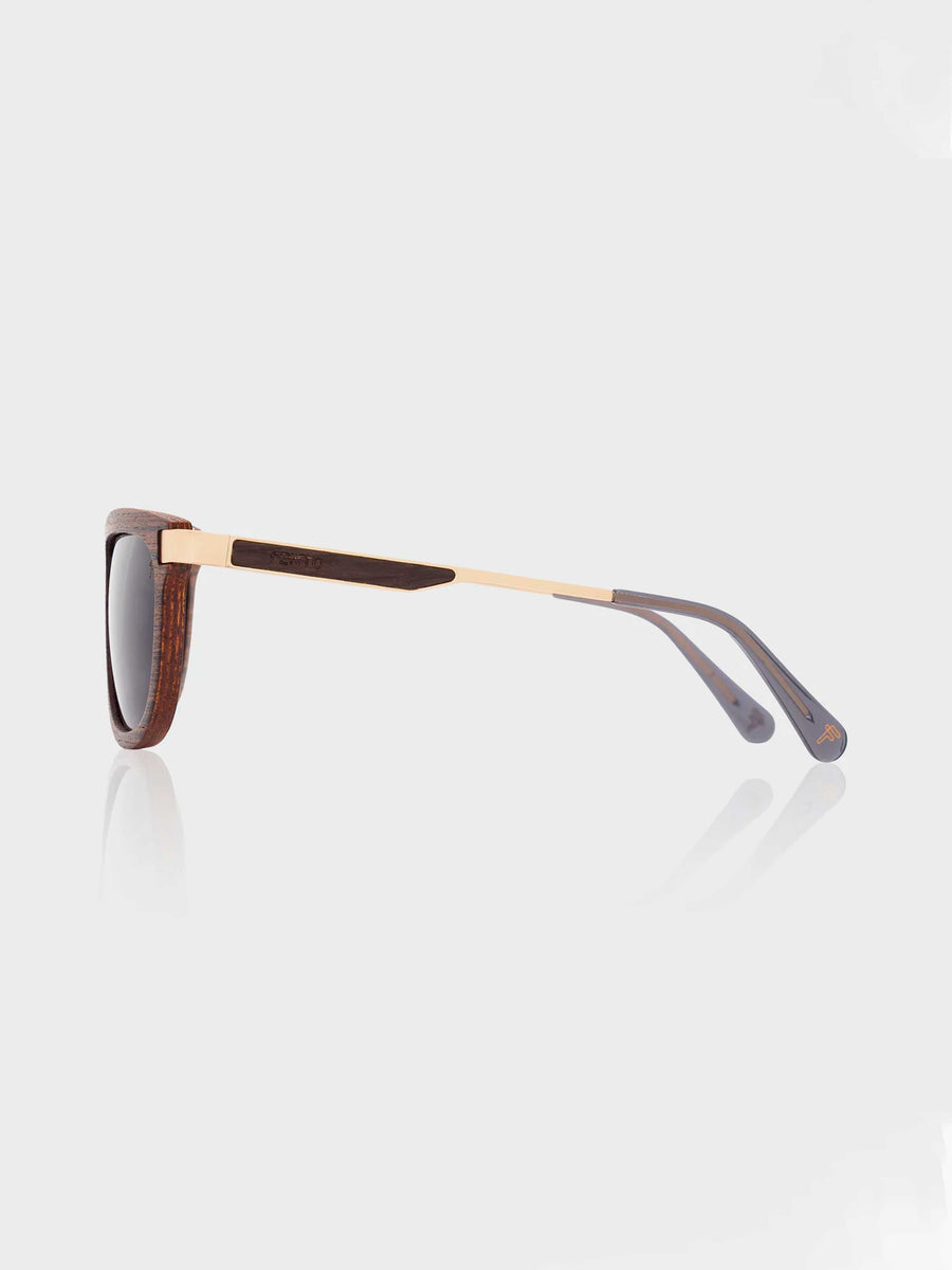 SPECTA WOOD/IRON SUNGLASSES WENGUE GOLD GREY