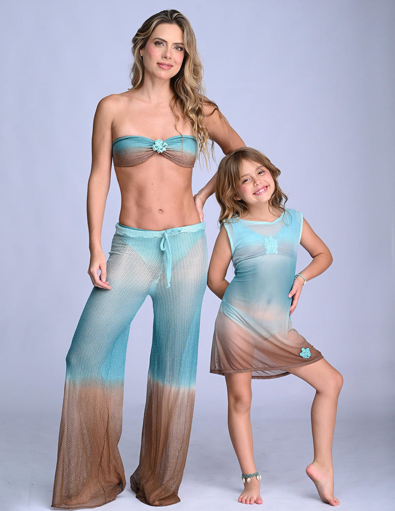 Rail Pant Opal Green + Browm. Hand-Dyed Pant In Opal Green + Browm