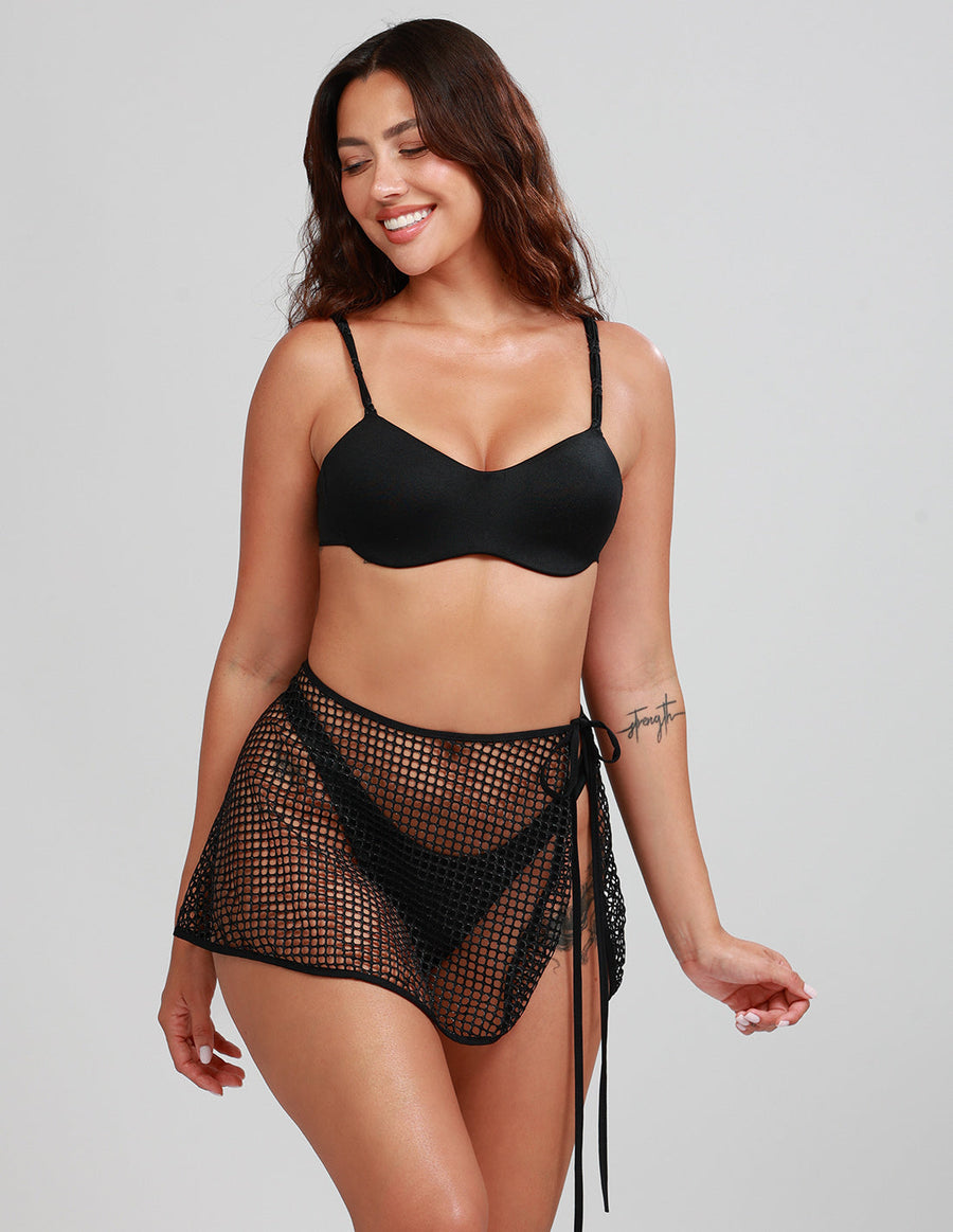Riz Beach Wrap Black. Beach Wrap Cover-Up In Black