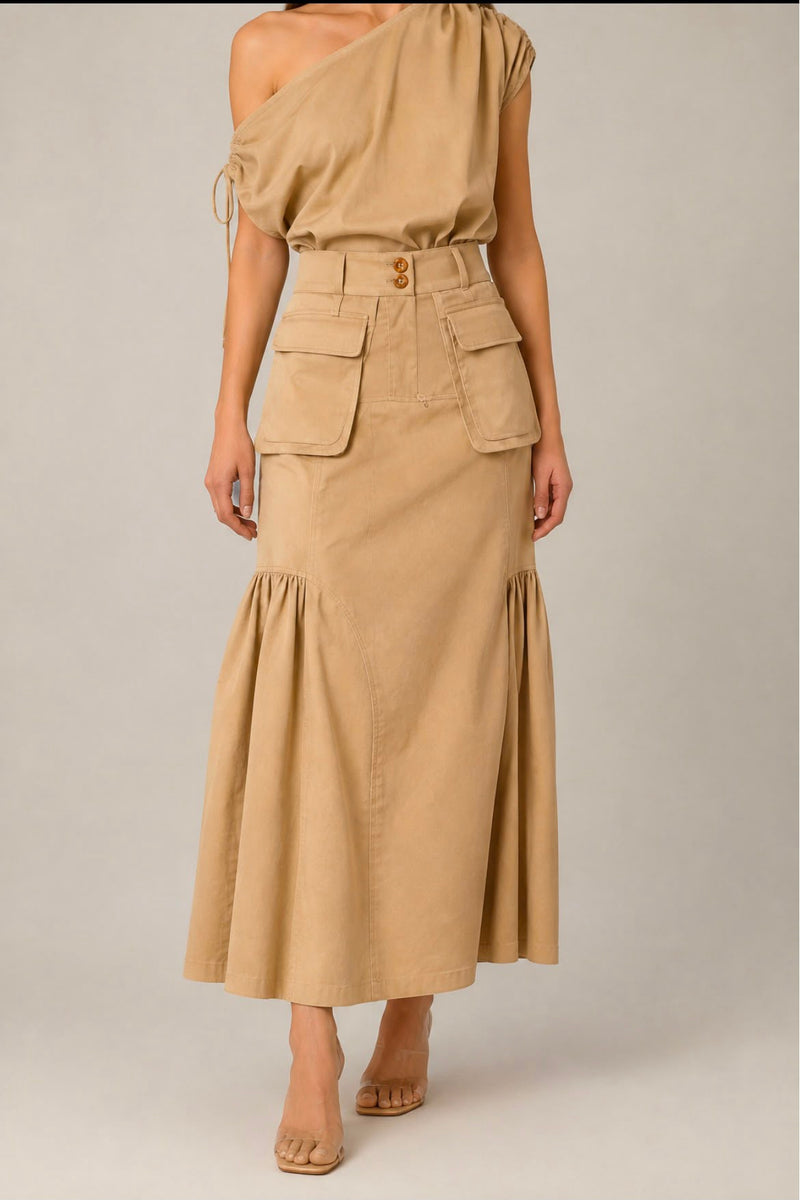 Dalia Skirt Beige  Wholesale