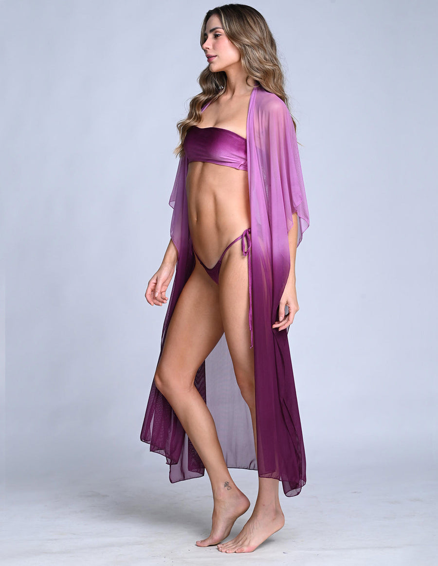 Fly Kimono Faded Violet. Hand-Dyed Kimono In Faded Violet