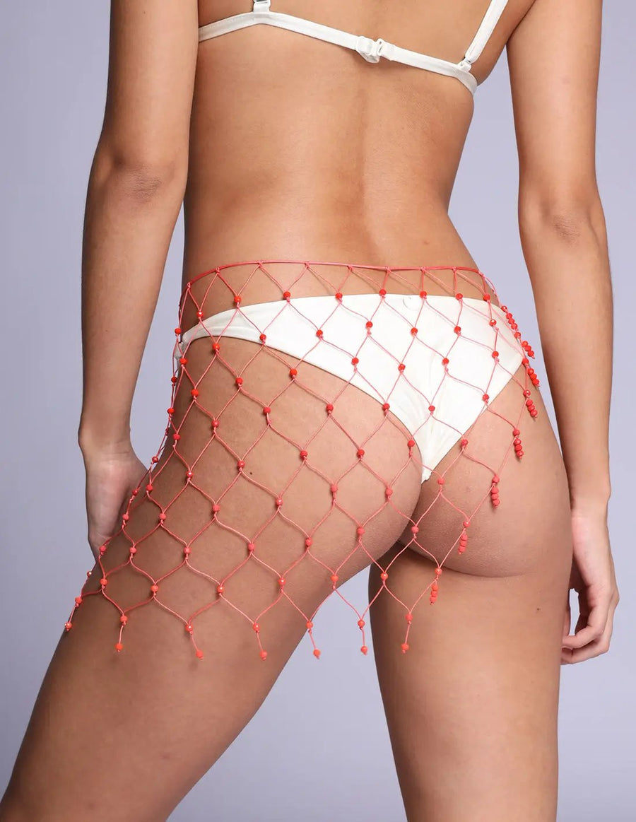 Medusa Beach Wrap Coral. Beach Wrap Cover-Up In Coral