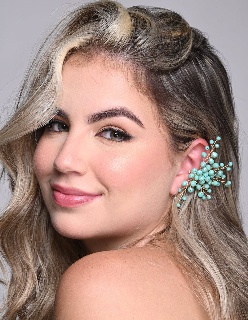 Glimmer Ear Cuff Green Mint. Ear Cuff In Green Mint