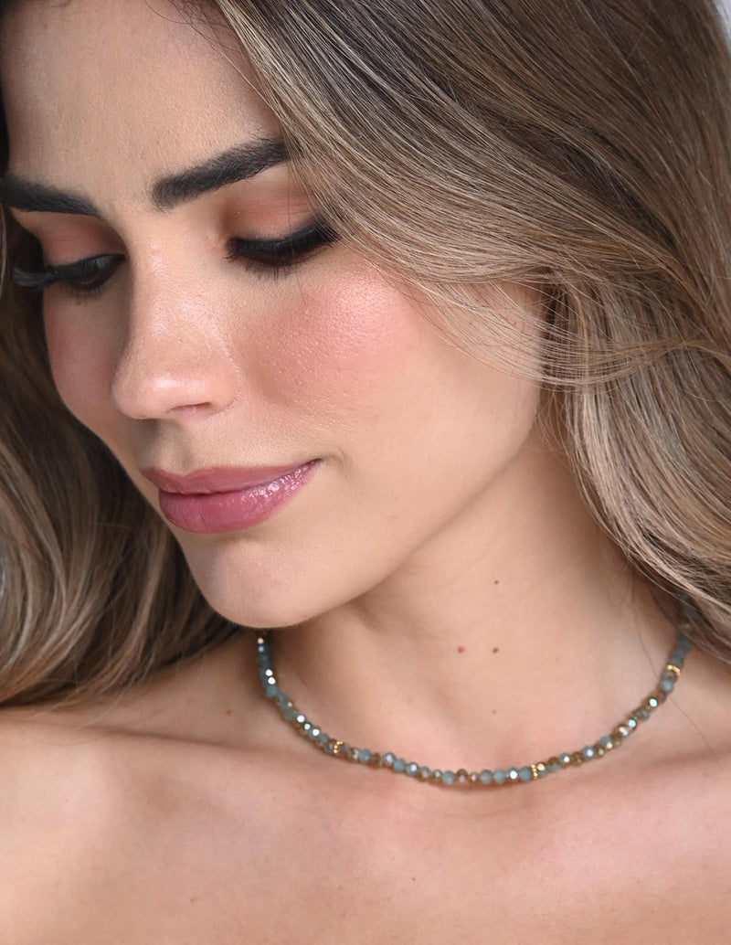 Kiran Choker Mint Green + Ochre. Choker In Mint Green + Ochre
