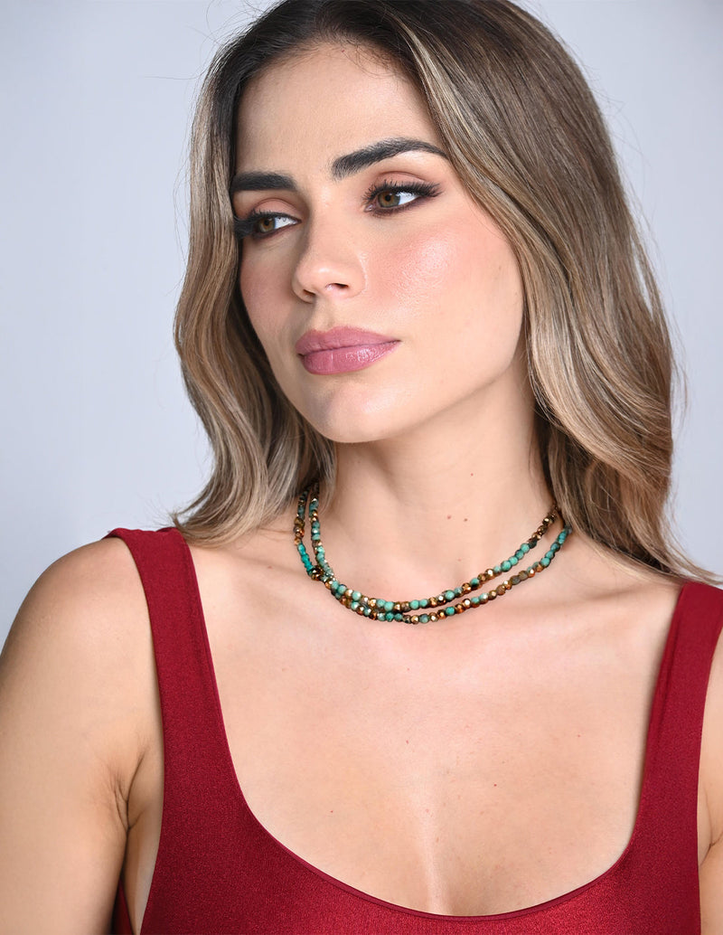 Kiran Choker Mint Green + Golden. Choker In Mint Green + Golden