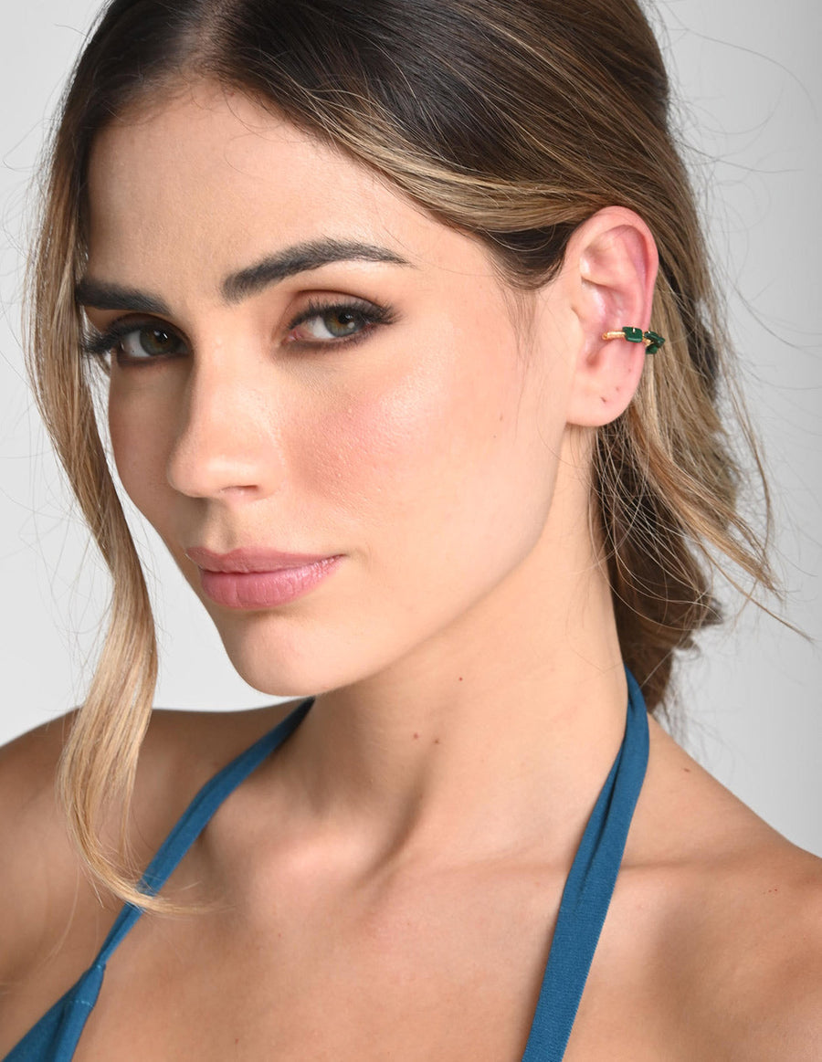 Nala Ear Cuff Malachite + Green. Ear Cuff In Malachite + Green