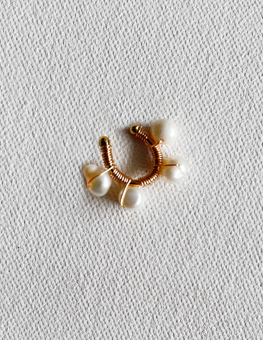 Luna Ear Cuff Pearl + Ivory. Ear Cuff In Pearl + Ivory