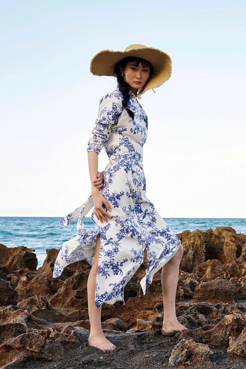 Captiva | The 2.0 Shirt Dress | Vanilla China Blue Damask
