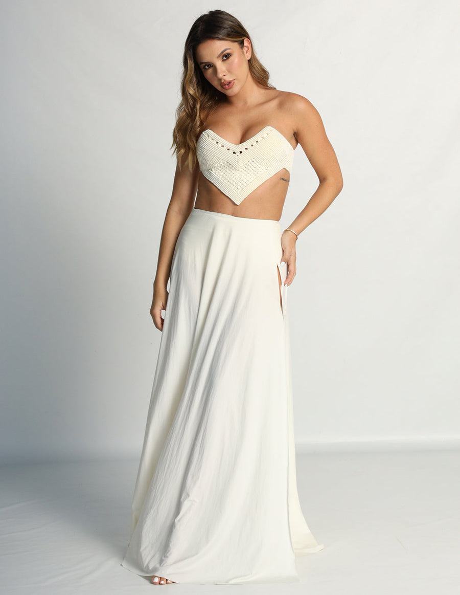 Outfit: Crop Top Pikoe & Skirt Meadow Ivory