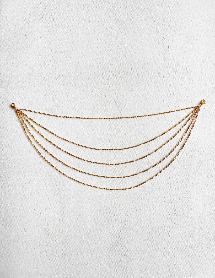 Tulipán Body Chain Golden - Body Chain - Entreaguas Wearable Art
